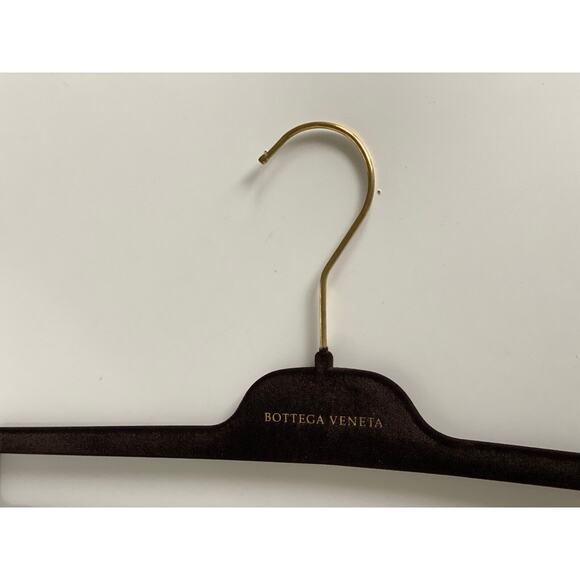 Bottega Veneta Brown Velvet 15" Pants Hangers with Gold Hardware - Picture 3 of 7